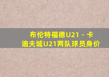 布伦特福德U21 - 卡迪夫城U21两队球员身价